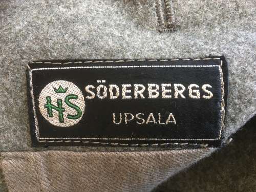 Genuine 1946 Swedish Military Full Length Pea Coat Soderberg 3 Crowns
