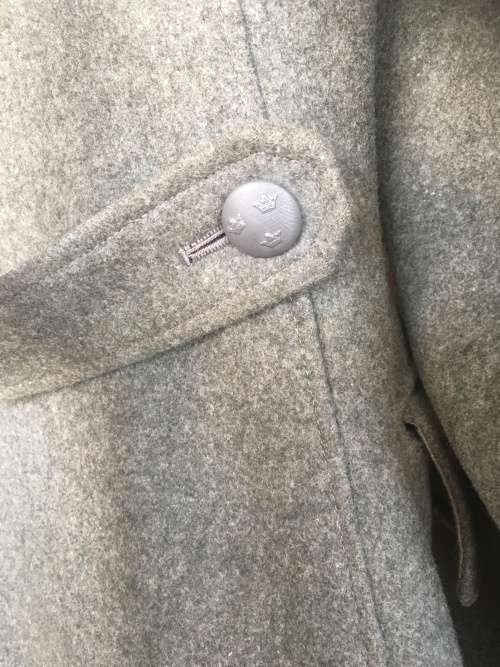 Genuine 1946 Swedish Military Full Length Pea Coat Soderberg 3 Crowns