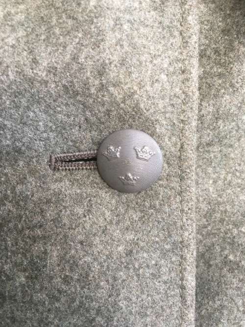 Genuine 1946 Swedish Military Full Length Pea Coat Soderberg 3 Crowns