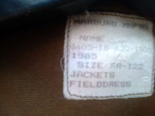 SADF BUSH JACKET SIZE RR 122 1985