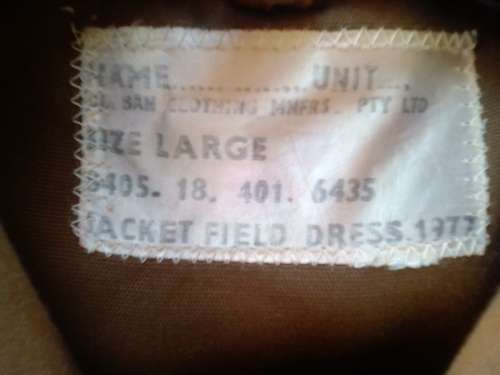 SADF BUSH JACKET SIZE LARGE 1977