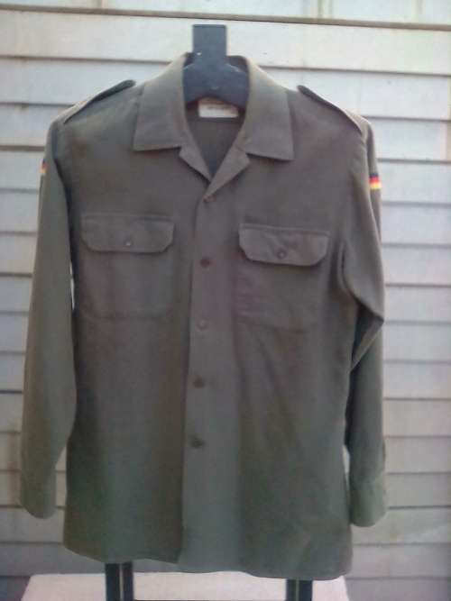 OLD GERMANY MILITARY LONG SLEEVE SHIRT -ARMPIT TO ARMPIT 55 CM