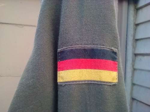 OLD GERMANY MILITARY LONG SLEEVE SHIRT -ARMPIT TO ARMPIT 55 CM