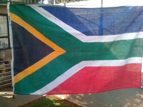 SOUTH AFRICA NATIONAL FLAG -167 CM X 110 CM -USED CONDITION