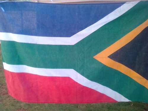 SOUTH AFRICA NATIONAL FLAG -167 CM X 110 CM -USED CONDITION