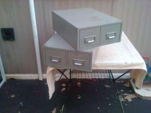 2 X STEEL CABINETS -51 CM X38 CM X 37 CM-