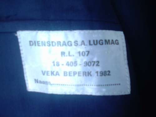 SAAF TUNIC JACKET-GOOD CONDITION 1982