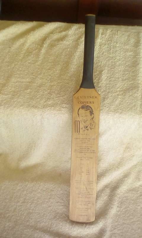 SMALL R,G, POLLOCK BAT WITH CAREER STATS