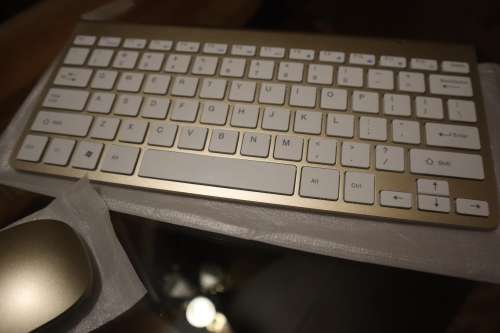 Ulta-thin Design Multimedia Keyboard and Mouse - Gold