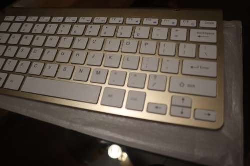 Ulta-thin Design Multimedia Keyboard and Mouse - Gold