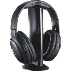 5-in-1 WIRELESS HEADSET WITH EMITER & FM FUNCTION, CLOSE CUP CUSHIONING