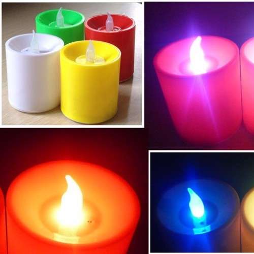 24PCS / PACK MINI  LED Flickering Electronic Colorful Candles Light Candle Decoration
