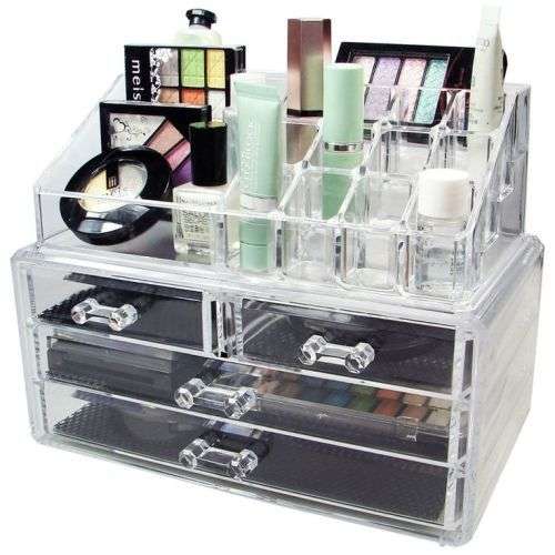 cosmetic Make up Box Organiser Cosmetic Display 3 Storage Case Perfect..