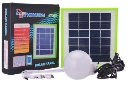 Solar Panel Cellphone Charger with 12V Light Bulb