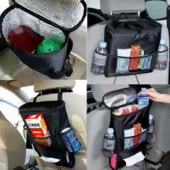 Car Seat Side Back Storage Vehicle Multi Pocket Holder Organizer String Bag Black