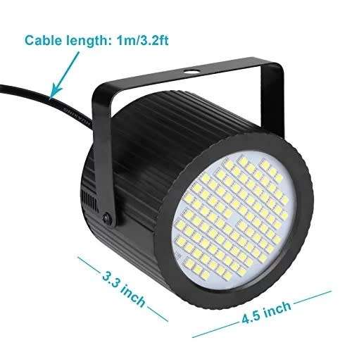SOUND ACTIVE LED Mini Strobe 88 20W Stage Disco Light ( WHITE COLOUR )