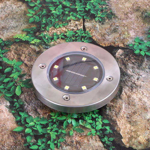 8 LED Solar Power Buried Light Under Ground Lamp Outdoor Path Way Garden Decking
