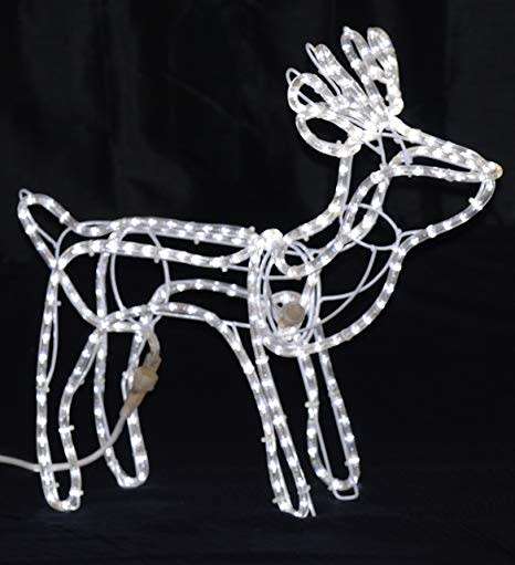 FOLDABLE COOL WHITE LED Rope Light Reindeer Lighted Christmas Deer (65* 58*30CM )