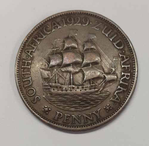 South Africa Penny 1929, Good Coin.