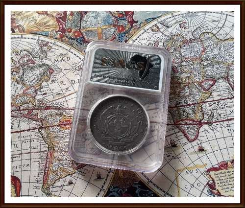 ZAR Five Shillings SS 1892, in XF 40 GRADE.