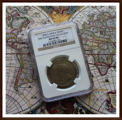 ZAR, Penny 1898, NGC Grade MS 64 BN.