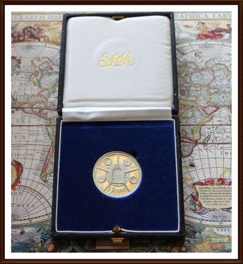 1974 Proof Silver 1R, PRETORIA MINT ANNIVERSARY, Excellent Coin.