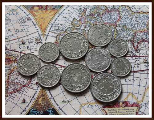 Switzerland Lot Coins, One Bid Take All. Circulated Coins.