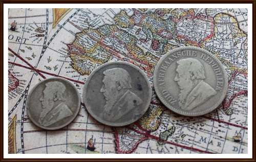 1893 ZAR Partial Coin Set, Circulated Coins, Difficult to Collect Because they are RARE Finds!!!