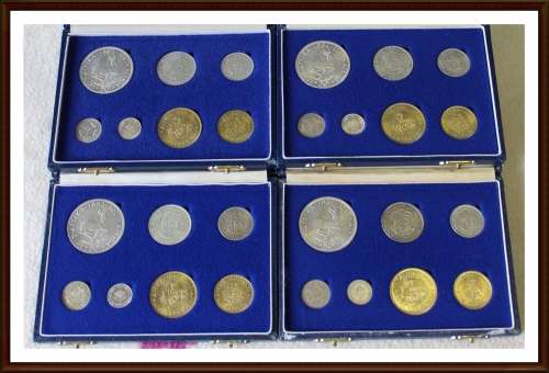 Lot of 4 South African sets, 1961, 1962, 1963, 1964, Beautiful sets,see full description below.