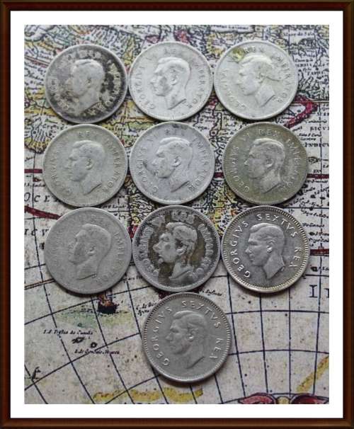 Collections the S.A. Tickey, the 1940 to 1949, Full Set, Conditions, as per Photo.