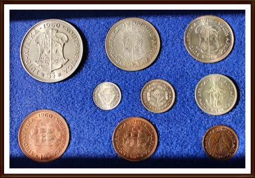 1960 S.A.U. Set,  The Coins in Excellent Conditions, Pls as per Photo. Tickey is lost and put 1959.