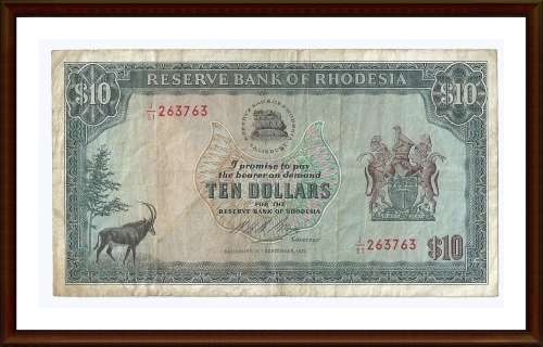 1975 Rhodesian Ten Dollar´s,  Salisbury 15th September 1975, Key Date, Condition, as per Photo.