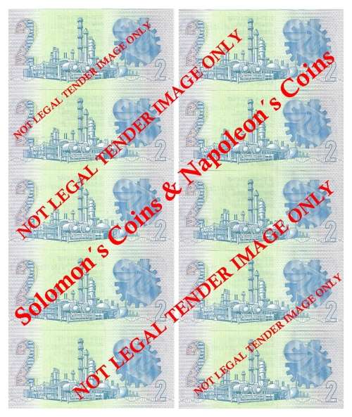 10 Consecutive Numbers 10121 TO 10130 GPC De Kock, Two Rand Notes, Please Conditions, as per Scan.