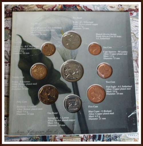 1997 Rep.S.A. Original UNC Arum Lily Coin Set, in orig pattern set cover (clear tape on sides)