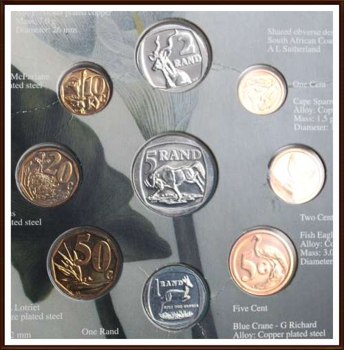 1997 Rep.S.A. Original UNC Arum Lily Coin Set, in orig pattern set cover (clear tape on sides)