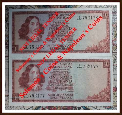 TW de Jongh R1, Two Notes in Serial Number B620-752177-752178, Cir, Notes, as per Photo.