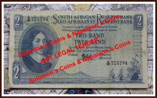 Uni. of South Africa, 10 Bank Notes, Two Rand  in Conditions Circ, Bid Per Note, as per Photo.