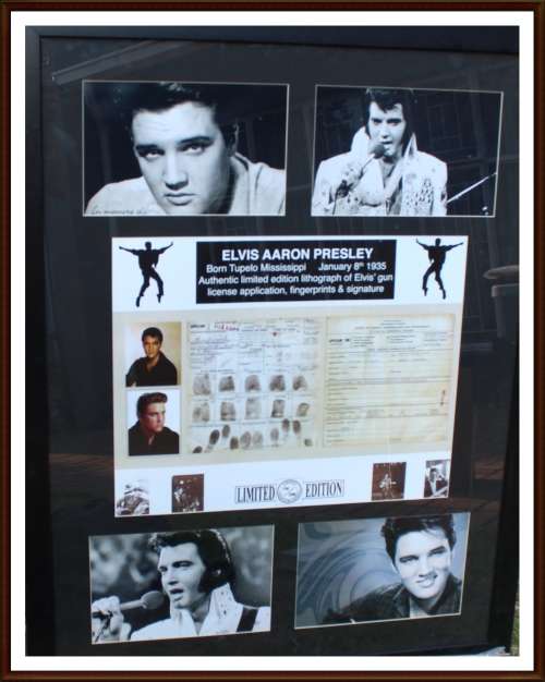 Elvis Presley, Authentic Limited Edition, Lithograph Elvis´ Gun License Application, as per Photo.