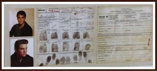 Elvis Presley, Authentic Limited Edition, Lithograph Elvis´ Gun License Application, as per Photo.