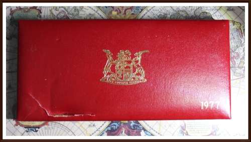 1977  Rep. of South Africa,  is a  Proof Set, (R1 is Nickel Coin) and Box Damage, as per Photo.