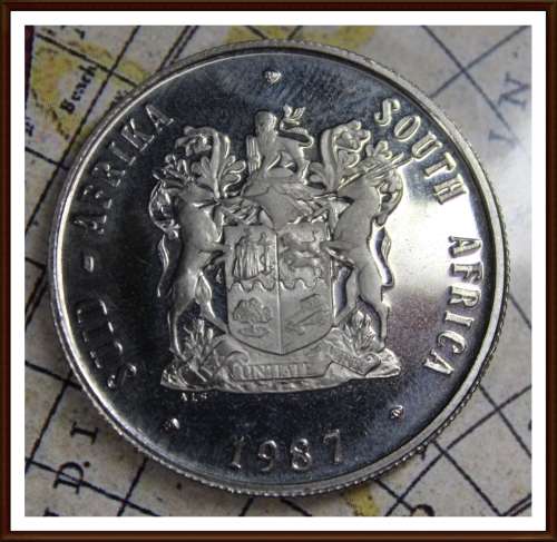 1987 Rep. of S. A, R1 Excellent  Nickel Proof Coin, Judge Condition for Yourself,  asper Photo.