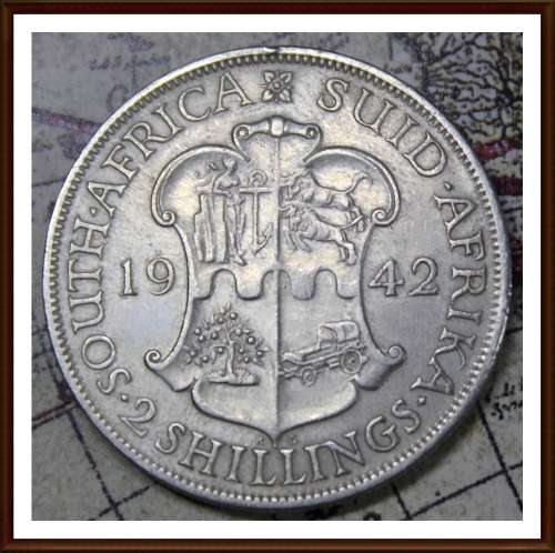 1942 Uni. of S. A. 2 Shillings, Circulated Coin, Judge Conditions for Yourself, as per Photo.