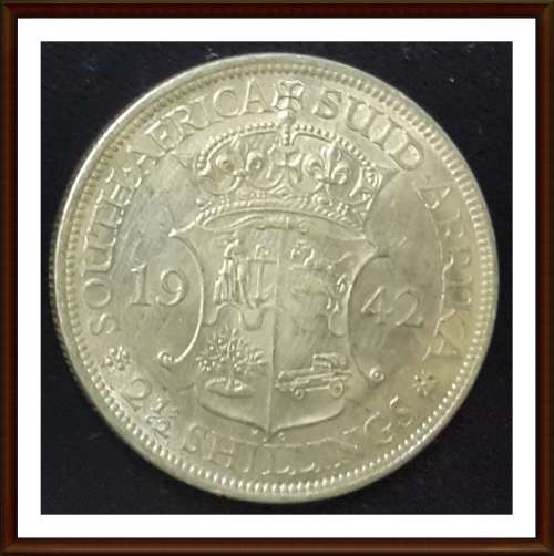 1942 Uni. of S. A. 2 1/2 Shillings, Circulated Coin, Judge Cond. for Yourself, as per Photo.