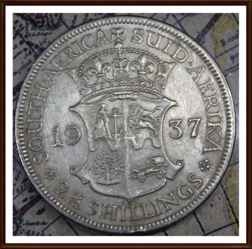 1937 Uni. of S. A. 2 1/2 Shillings, Circulated Cond. Judge Cond. for Yourself, as per Photo.