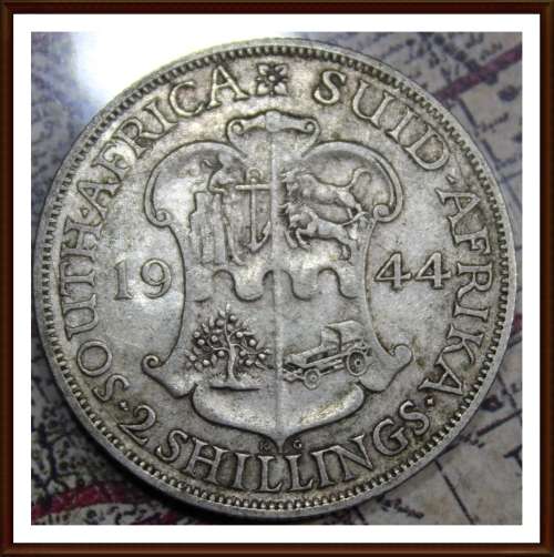 1944 Uni. of S. A. 2 Shillings, Circ. Coin, Low Mintage 225.000, Judge for Yourself, as per Photo.