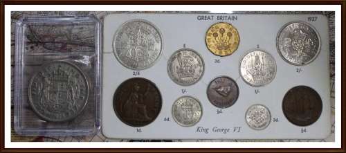 1937, Great Britain, Rare Set of  Coins Almost UNC and Circ. Coins (Short Set), as per Photo.