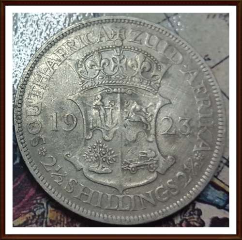 1923 Uni. of S. A. 2 1/2 Shillings, Circulated Coin, Judge Cond. for Yourself, as per Photo.