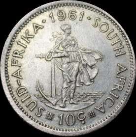 1961 Rep. of S.A, Full Set the Circ. Coins and Almost UNC, Judge Cond. for Yourself,  as per Photo.