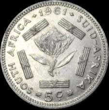 1961 Rep. of S.A, Full Set the Circ. Coins and Almost UNC, Judge Cond. for Yourself,  as per Photo.