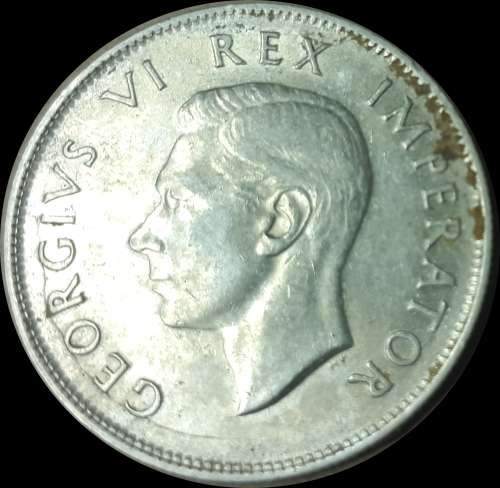 1942 Uni. of S. A. 2 1/2 Shillings, Coin in Circulated Conditions, as per Photo.